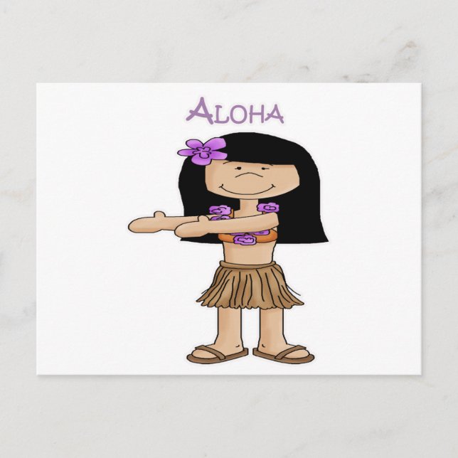 Postal Aloha Chica (Anverso)