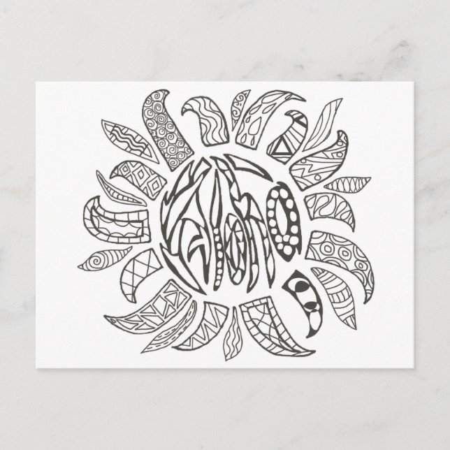 Postal Aloha Color tu propio color (Anverso)