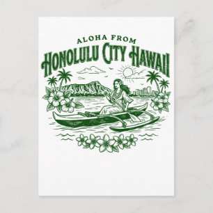 Postal Aloha desde la ciudad de Honolulu Hawaii