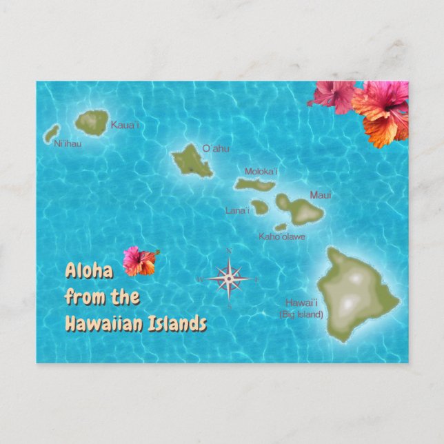 Postal Aloha desde las Islas Hawaianas (Anverso)