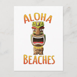 Postal Aloha divertida se acerca a Tiki Hawai
