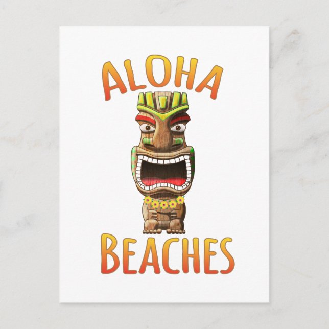 Postal Aloha divertida se acerca a Tiki Hawai (Anverso)