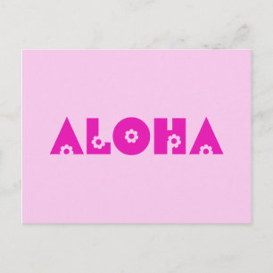 Postal Aloha en rosa