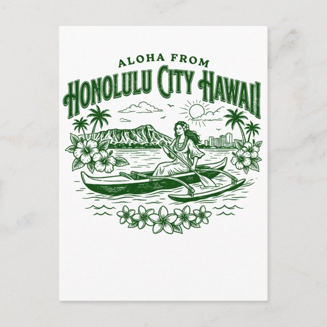Postal Aloha From Honolulu City Hawaii (Anverso)