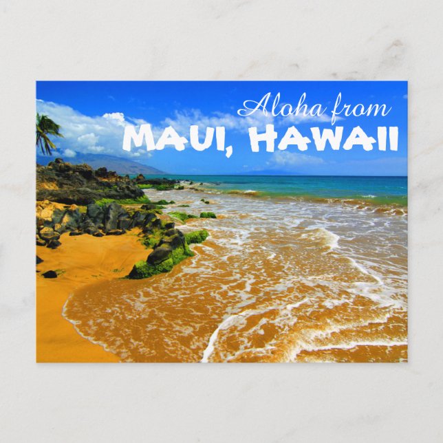 Postal Aloha from Maui Hawaii Postcard (Anverso)