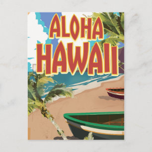 Postal Aloha Hawaii - Afiche de viajes