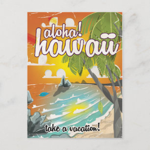 Postal ¡Aloha! Hawaii! personalizado de poster de viajes