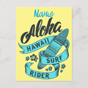 Postal Aloha Hawaii Surf Rider Thunder_Cove