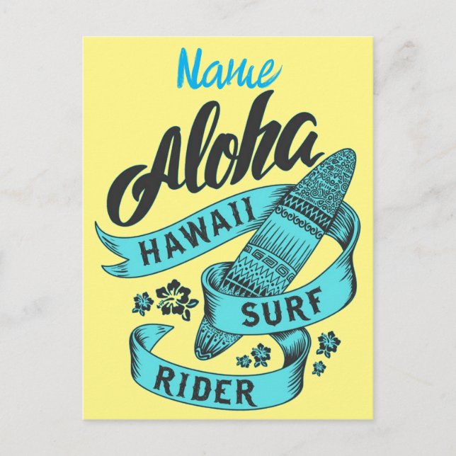 Postal Aloha Hawaii Surf Rider Thunder_Cove (Anverso)