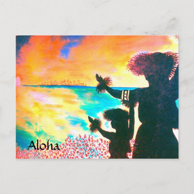 Postal Aloha Hawaiian Hula Postcard (Anverso)