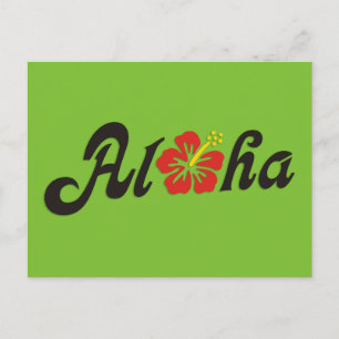 Postal Aloha Hibiscus - diseño de Hawaii plano + tus idea