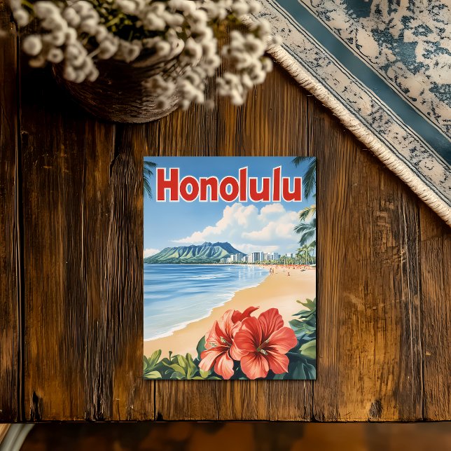 Postal Aloha Honolulu Vintage Travel Poster (Subido por el creador)