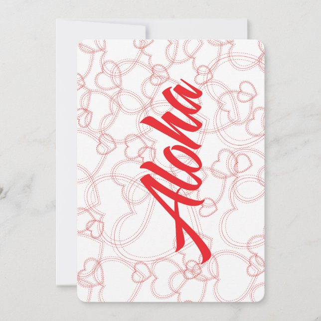Postal Aloha llena de corazón (Anverso)