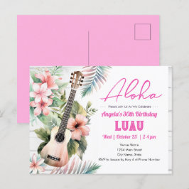 Postal Aloha Luau ukulele Cumpleaños de adultos