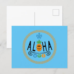 Postal Aloha Pineapple Design - Postcard estándar