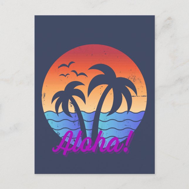Postal Aloha - Sunset tropical hawaiano (Anverso)