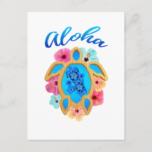 Postal Aloha Tropical Honu Sea Turtle (Anverso)