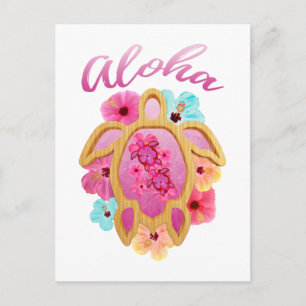 Postal Aloha Tropical Honu Sea Turtle