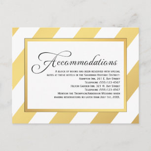 Postal Alojamiento Boda de bandas de oro modernas