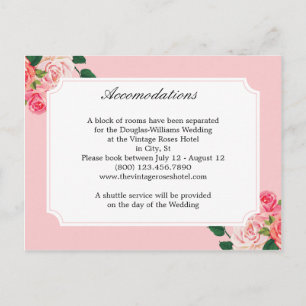 Postal Alojamiento Boda de Rosas de época