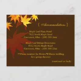 Postal Alojamiento en Boda de arce de otoño