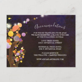 Postal Alojamiento en Boda Púrpura Profundo