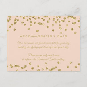 Postal Alojamiento Gold Faux Purpurina Confetti Rubor