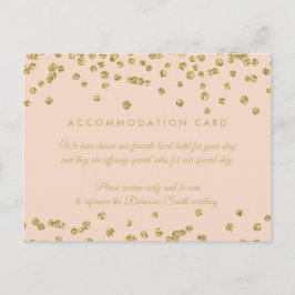 Postal Alojamiento Gold Faux Purpurina Confetti Rubor
