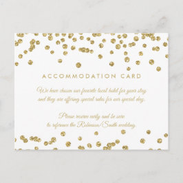 Postal Alojamiento Gold Faux Purpurina Confetti White