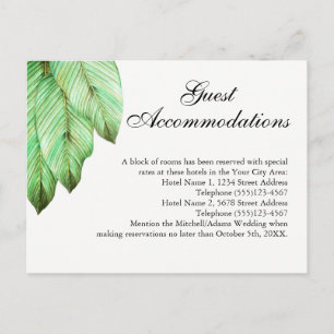 Postal Alojamiento para Bodas de Foliage Tropical