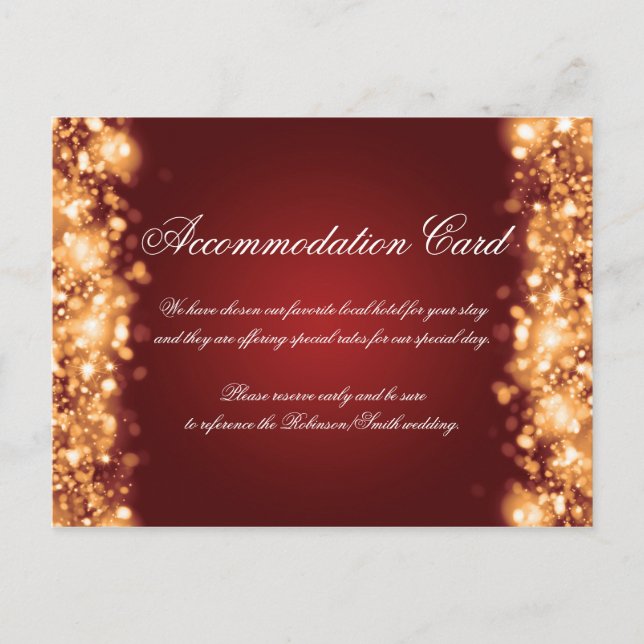 Postal Alojamiento Sparkling Lights Gold (Anverso)