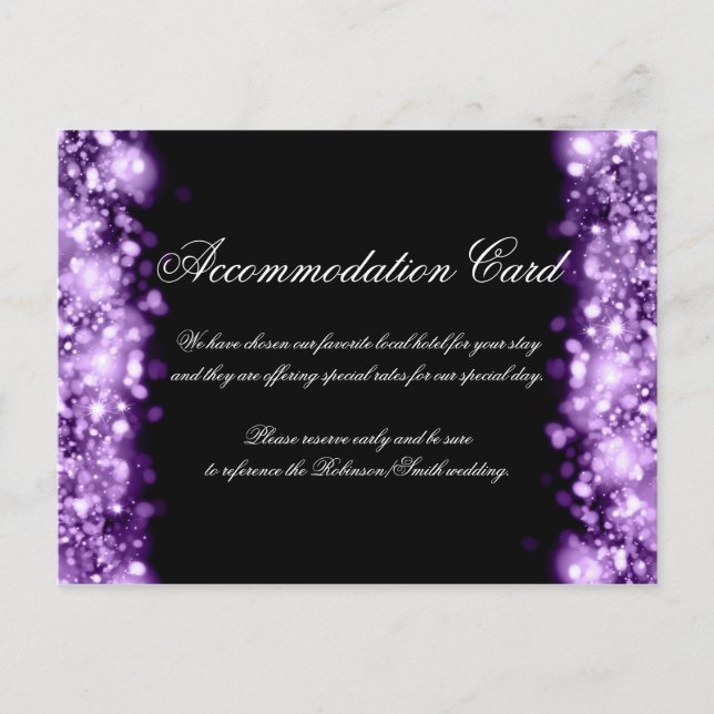 Postal Alojamiento Sparkling Luces Purple (Anverso)