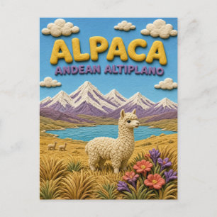 Postal Alpaca Andina Altiplano Moderno KlayKoo