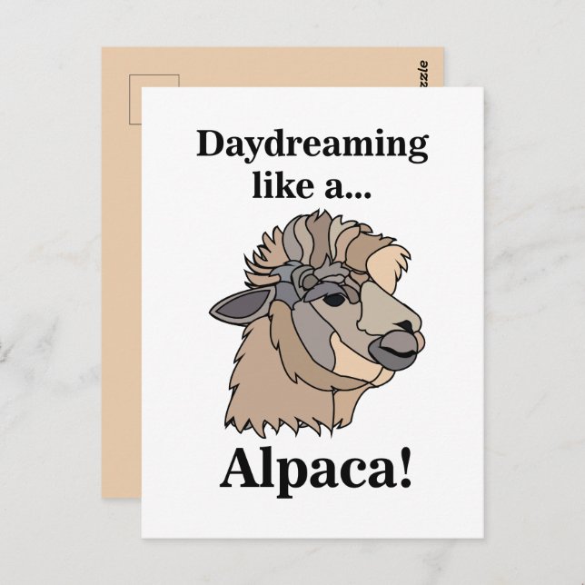 Postal Alpaca Llama Funny Animal (Anverso / Reverso)