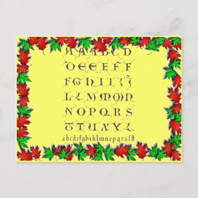 Postal Alpahbet del siglo XII (Anverso)