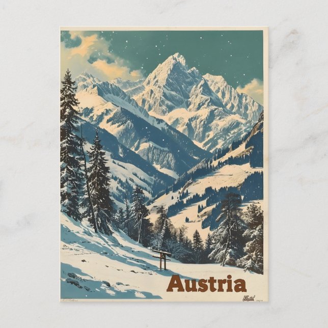 Postal Alpes Austria Antiguo (Anverso)
