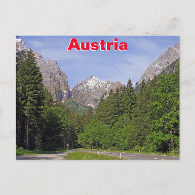 Postal Alpes austríacos (Anverso)