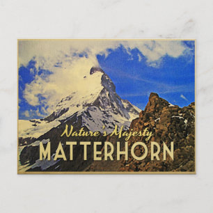 Postal Alpes de Matterhorn Vintage