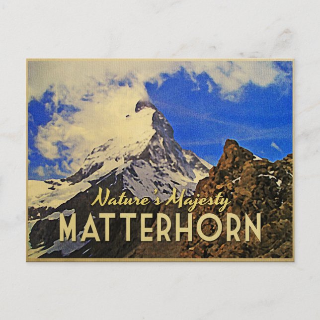 Postal Alpes de Matterhorn Vintage (Anverso)