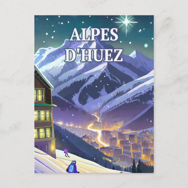Postal Alpes d'Huez : Ascension Éblouissante au Cœur des  (Anverso)