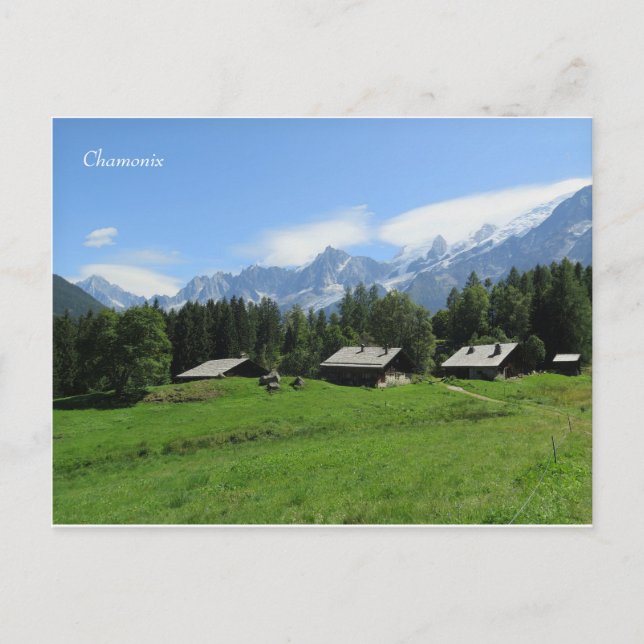 Postal Alpes franceses Chamonix Mont Blanc (Anverso)