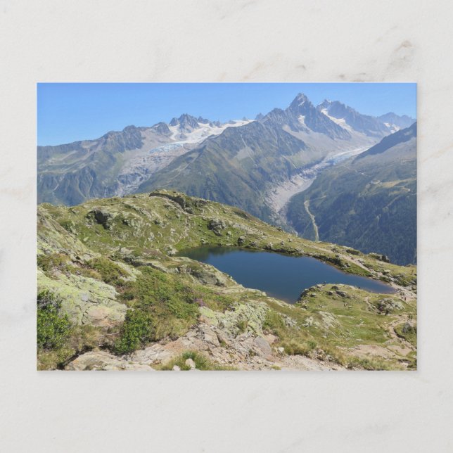 Postal Alpes franceses Lac de Cheserys Chamonix (Anverso)