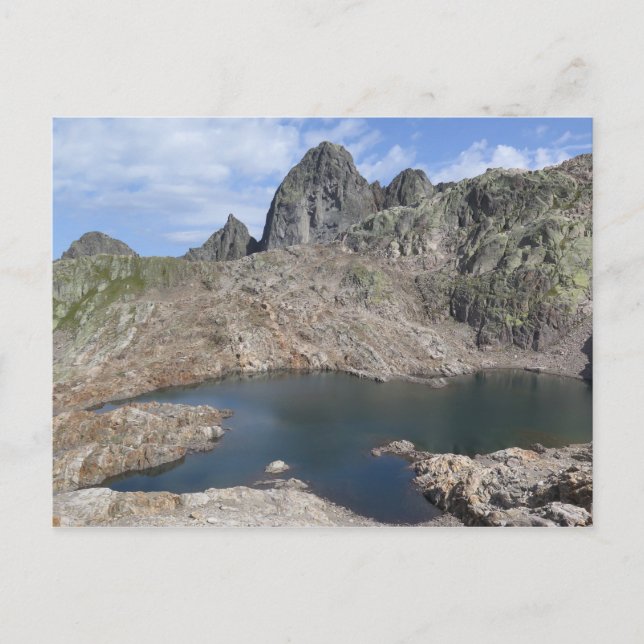 Postal Alpes franceses Lac Noir (Anverso)