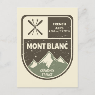 Postal Alpes franceses Mont Blanc Chamonix Francia