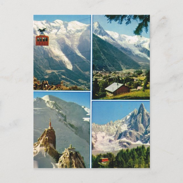 Postal Alpes franceses vintage, Chamonix Mt Blanc (Anverso)