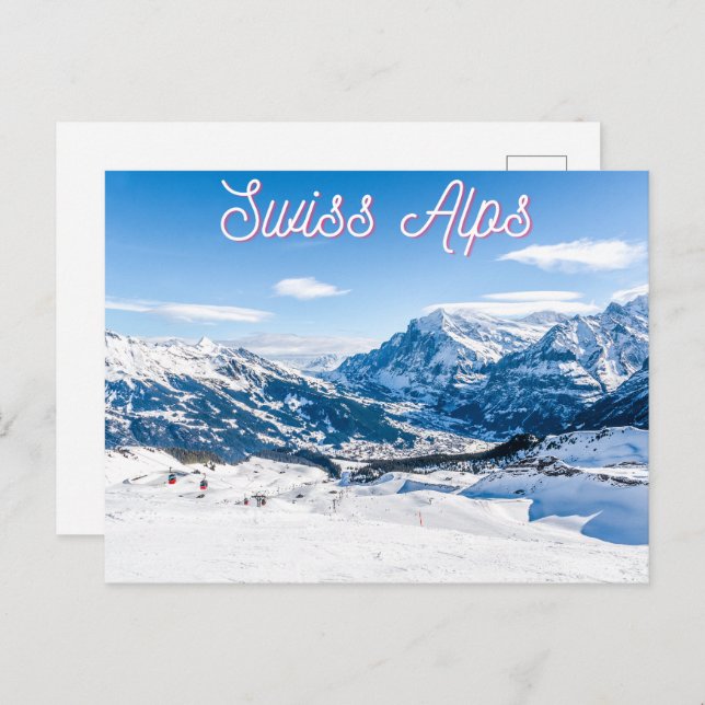 Postal Alpes suizos (Anverso / Reverso)