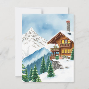 Postal Alpes suizos Chalet Winter Mountain Travel Souveni