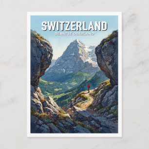 Postal Alpes suizos, sendero Eiger Grindelwald Suiza