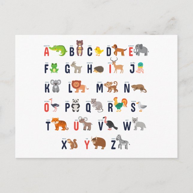 Postal Alphabet Animals - super lindo! (Anverso)