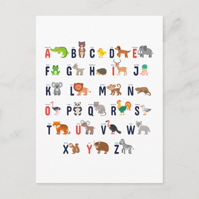 Postal Alphabet Animals - super lindo! (Anverso)